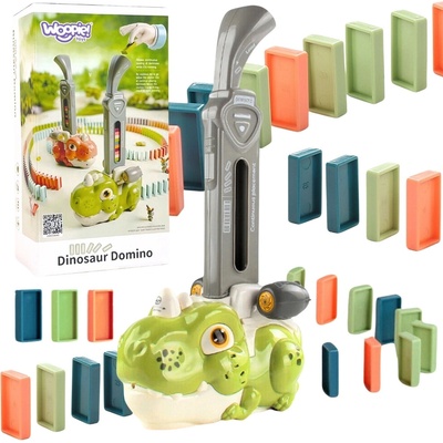 Woopie elektrická lokomotíva na dominové kocky dinosaurus zelený