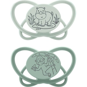NIP Бебешка залъгалка NIP Green - My Butterfly, 16-32 м, 2 броя, зелена/сива (4000821426955) - baby