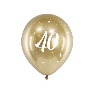 Balón 30cm zlatý s číslom 40 6v1