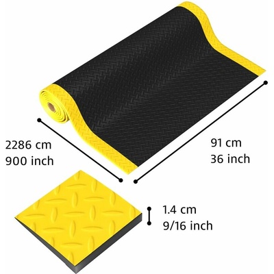 Notrax 479 Cushion Trax Protiúnavová rohož s diamantovým vzorom čierna / žltá 91 cm x 22.8m