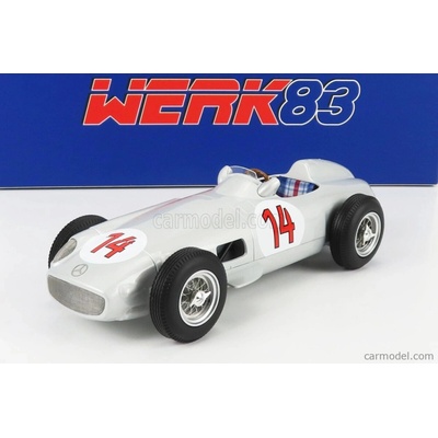 Werk83 Mercedes benz F1 W196 N 14 2nd Belgium Gp 1955 Stirling Moss Silver 1:18