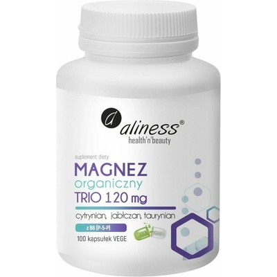 Aliness Organický horčík TRIO 120 mg vitamín B6 100 kapsúl