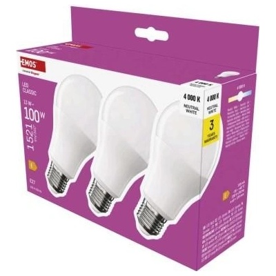 EMOS LED žiarovka Classic A60 E27 13 W 100 W 1521 lm Neutrálna biela