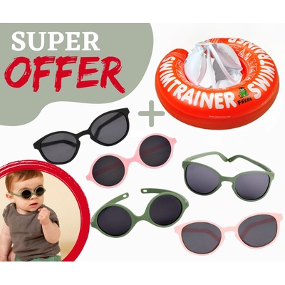 Супер Оферта - Червен обучителен пояс SWIMTRAINER (0-4 години) + Слънчеви очила KiETLA 0-1г, 1-2г, 2-4г (04001+WA3SUNBLUSH)