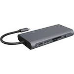 RaidSonic 10-в-1 10-портов 100W USB-C док сребърен IB-DK4040A-CPD (IB-DK4040A-CPD)