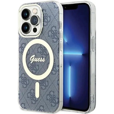 GUESS Кейс Guess IML 4G MagSafe за iPhone 15 Pro, син (GUE003575-0)