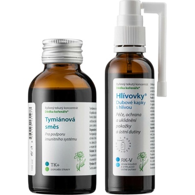 Dědek kořenář Imunitní sada Dědka kořenáře® MINI Varianta: Tymiánová směs 100 ml + Hlívovky s rozprašovačem 50 ml