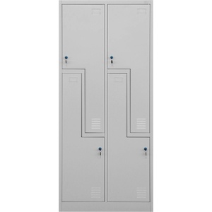 RFG Гардероб RFG, двоен, метален, Z-образни врати, 800 х 450 х 1850 mm, сив