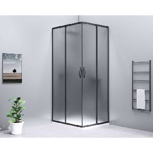 SAPHO Sigma Simply - Душ ъгъл 100х80 см, вариант Л/Д, Тухлено стъкло/черно мат GS2410B-02 (GS2410B-02)
