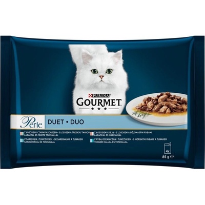Kapsičky Gourmet Perle Duo rybí mix 4 x 85 g