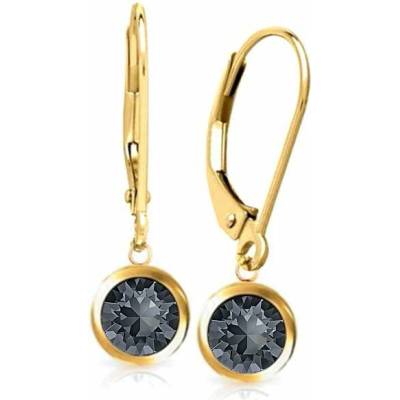 Swarovski e. zlaté dámske náušnice Sweet Lemonade čierne see3288