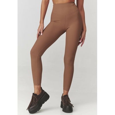 Dámske rebrované legíny camel C30