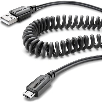Cellularline Кабел Cellularline - USB-A/Micro USB, 50-100 cm, черен (USBDATACOIMICROUSB)