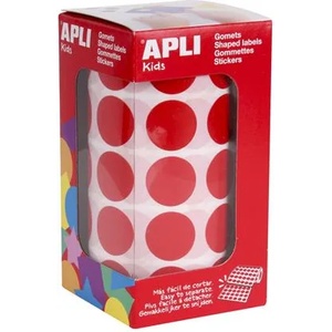APLI Етикет, кръгъл, 20 мм, с ръкописен текст, на ролка, цветен, apli, червен 1700 етикета/пак 04861 (04861)