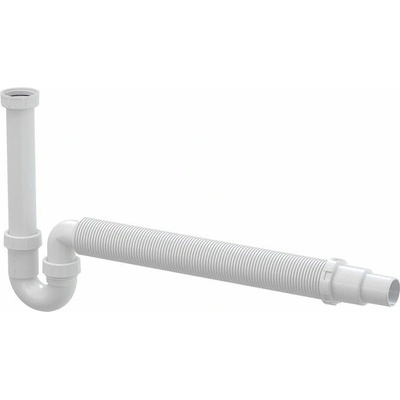 Alcadrain Dřezový sifon s maticí 6/4" a flexi hadicí, bílá A80-DN50/40