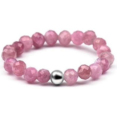 Agato prsten s růžovým turmalnínem POL R19