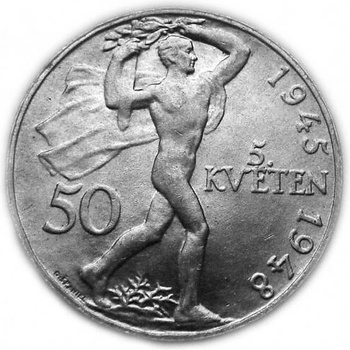 Mincovna Kremnica Stříbrná mince 50 Kč 1948 3. výročí Pražského povstání 10 g