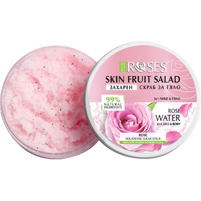 Agiva Prírodný cukrový scrub/peeling 2v1 s ružovou vodou 200 ml