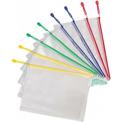 Kapsa, obálka se zipem A6, PVC, transparentní čiré, barevný mix, 1ks