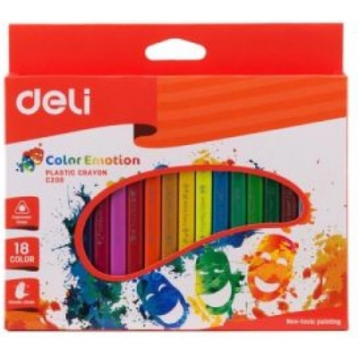Пастели Deli Color Emotion 18цв. пластик 20010