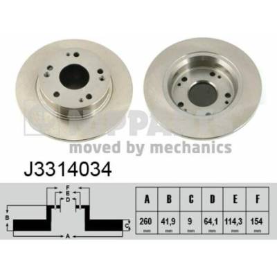 NIPPARTS Brzdový kotouč J3314034