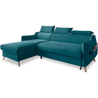 Miuform Ъглов разтегателен диван от тюркоазено кадифе (ляв ъгъл) Sweet Harmony - Miuform (989MO238)