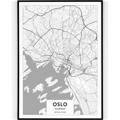 Plakát / Obraz Mapa Oslo 50 x 70 cm Tiskové plátno – Zbozi.Blesk.cz