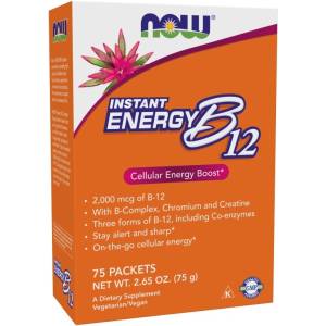 NOW NOW Vitamin B-12 Instant Energy, 75 Packets