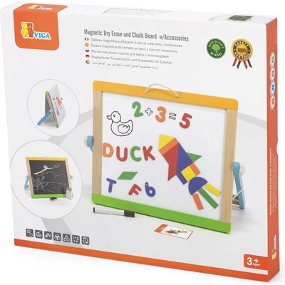 Viga Toys Настолна магнитна дъска Viga - С букви, цифри, форми (44545)