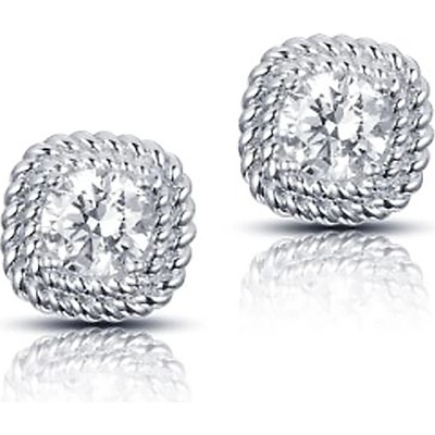 MOISS Blyštivé stříbrné náušnice se zirkony E0003231