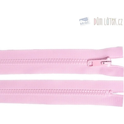 Zips kostený nedeliteľný ružový, dĺžka 16 cm