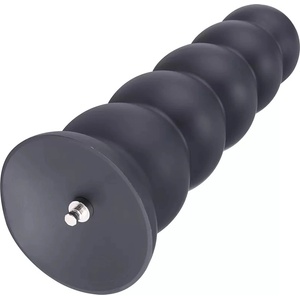 HISMITH HSA13-XL Silicone Anal Beads Dildo with 5 Smooth Balls KlicLok XL 30cm Black
