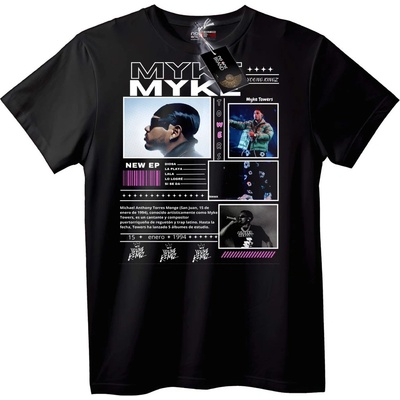NOONEBRAND Тениска Myke Towers Музика - 2XL, Black
