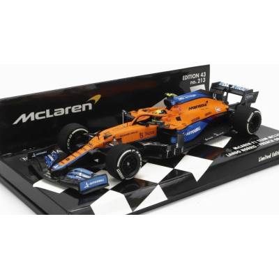 MINICHAMPS McLAREN F1 MCL35L MERCEDES M12 EQ POWER+ TEAM MCLAREN N 4 FRENCH GP 2021 LANDO NORRIS - ORANGE LIGHT BLUE 1:43