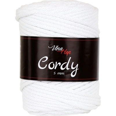 Vlna-hep Cordy šňůry 5mm - 8002 bílá