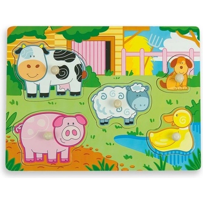 ANDREU Toys - Цветен пъзел Ферма с подсказка