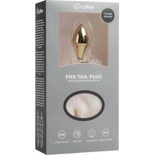 Easytoys Fox NO13 kovový análny kolík s líščím chvostom zlatý biely