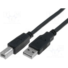 VCom CU201-B-030-PB USB 2.0, USB A vidlice, USB B vidlice, niklovaný, 3m, černý