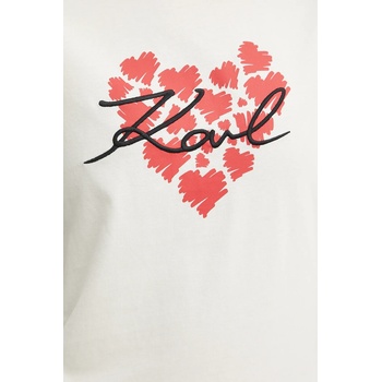 Karl Lagerfeld Памучна тениска Karl Lagerfeld дамска в бежово A3W17015 (A3W17015)