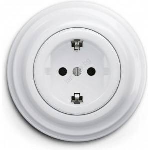 Reblig - Ретро домашна розетка с рамка SCHUKO 230V/16A снежнобяла (RG0151G)