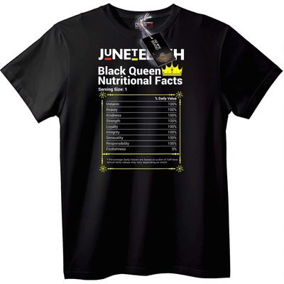 NOONEBRAND Тениска Juneteenth Black Queen Nutrition - 5XL, White