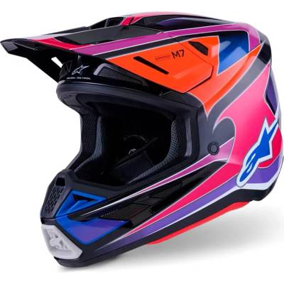 Alpinestars Supertech M7 Fuse Modrá/Fialová/Ružová lesklá