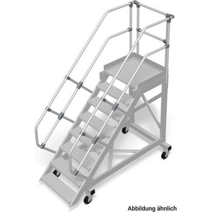 KRAUSE Мобилно алуминиево стълбище с платформа Krause, 1x8, наклон 60° (07828675) (07828675)
