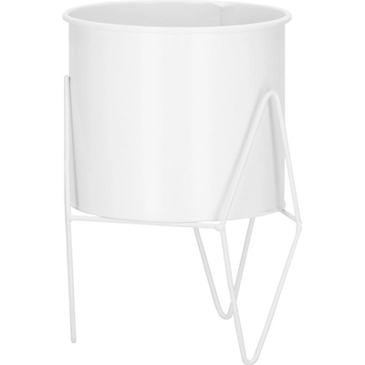 SPRINGOS ARTON Květináč se stojanem 19 cm bílý