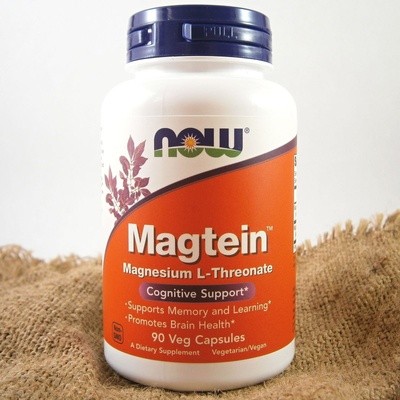 Now Magtein Magnesium hořčík L-treonát 90 rostlinných kapsúl