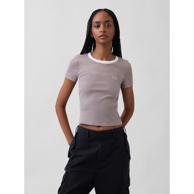 GAP Ребрести тениска с лого GAP GAP | Bezhov | ЖЕНИ | S