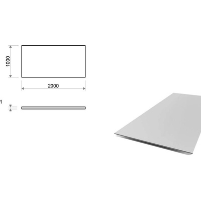 Hliníkový plech 1x2 m, tloušťka 1 mm (EN 5754) H22