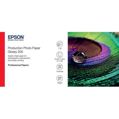 Epsonpapir Epson Production Photo Paper Glossy 200g/m2 - 24" x 30 Метър (C13S450371)