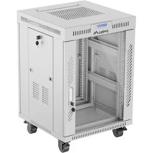 Lanberg Комуникационен шкаф, Lanberg rack cabinet 19" free-standing 15U/600x600 (flat pack) with glass door lcd grey v2 (FF01-6615-12SL) - megamag