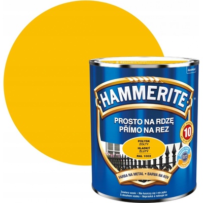 Hammerite přímo na rez, 0,70L, hladký žlutý